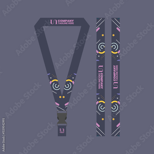 Corporate ID card lanyard with modern design