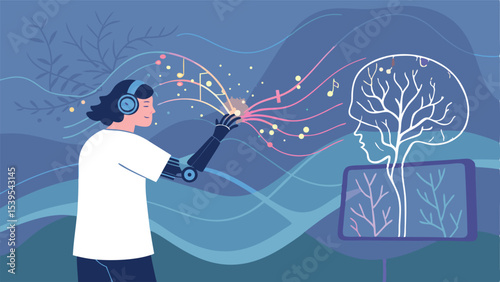 Vibrant Vector Art of Neural Signals in Artistic Expression  