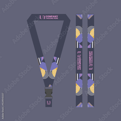 Corporate ID card lanyard with modern design