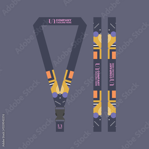 Corporate ID card lanyard with modern design
