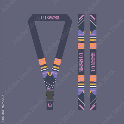 Corporate ID card lanyard with modern design