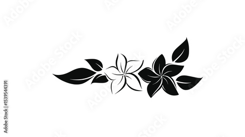 Elegant Black and White Floral Design: Versatile Vector Graphic