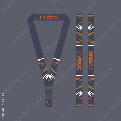 Corporate ID card lanyard with modern design