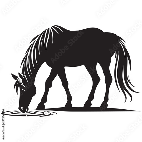 Decorative Horse Clipart with Elegant Silhouette Style

