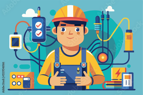 Skilled technician working on electronic equipment in a modern workshop environment