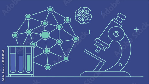 Futuristic Flat Vector of Scientific Data Lab Innovation  