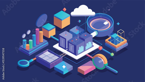 Conceptual Isometric Vector of Predictive Analytics for E-commerce  