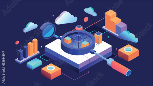 Deep Purple Palette Vector of Market Intelligence Visualization  