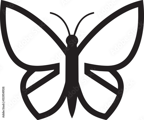 impel Butterfly Outline Icon - Minimalist Insect Design