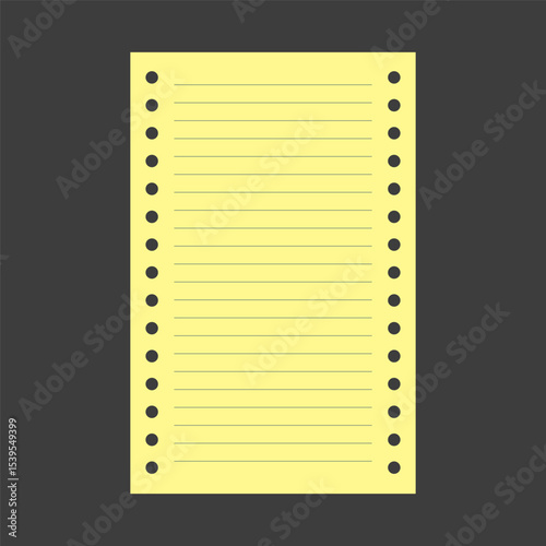 Legal Yellow Paper. Vintage notepad sheet. Paper for legal documents. Vector illustration in flat style.