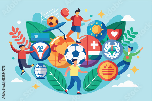 Exploring the vibrant world of sports and activities through creative illustrations featuring diverse games and teamwork