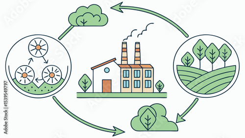 Earthy Brown Vector Design of Circular Textile Economy  