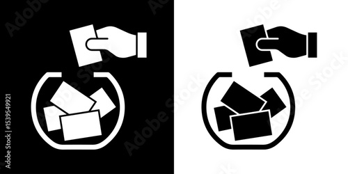 Raffle vector icon. Choosing random numbered ticket. Prize giveaway.