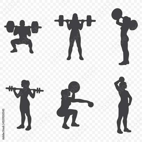 boy  raises weight silhouette isolated on transparent background . 