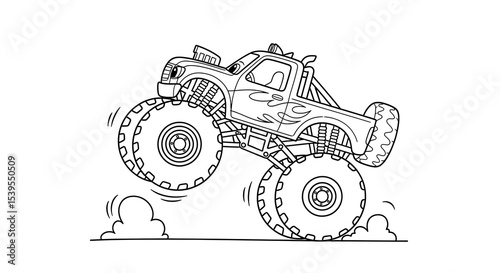 Monster truck coloring page for kids printable free download activity fun vehicle drawing art on transparent background