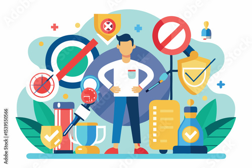 Visual representation of security measures and preventive strategies in modern safety practices