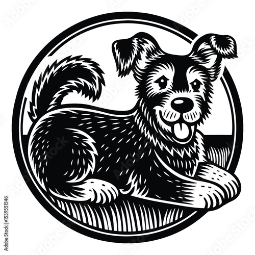 Cute dogs border set. Funny dog best friends. Happy friendship day. Vector illustration isolated on white background