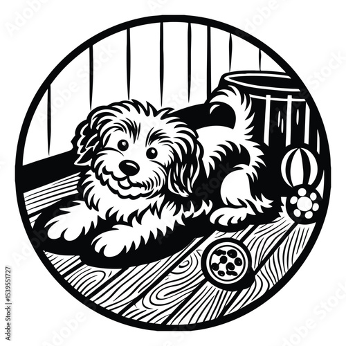 Dog illustration labrador drawing vector