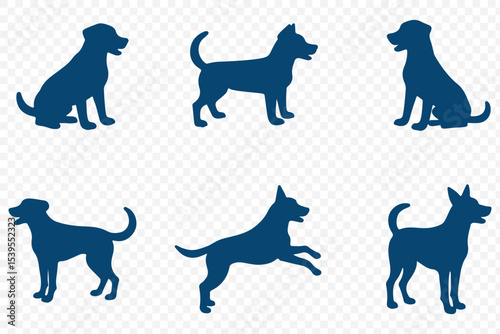 Vector silhouette of a dog on a white background.  This clean and minimal design is ideal for pet-themed graphics . 