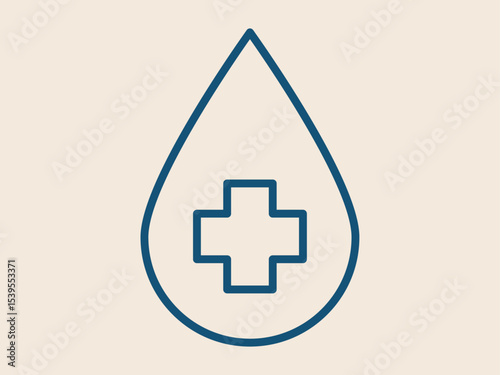 Blood donation outline icon. Hospital outline vector icon. Simple outline icon.