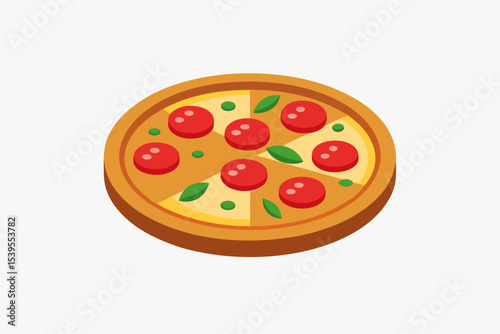 pizza with salami and tomatoes