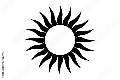 Black Sunburst Design Element, Circular, Rays