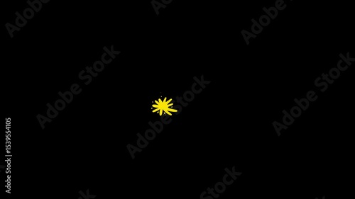 Yellow fluid motion animation transition on dark background. Creative liquid transition between videos.