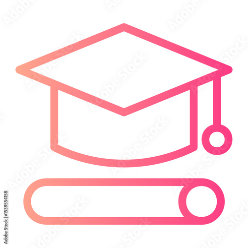 graduation cap gradient icon