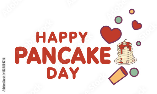 National Pancake Day. Vector illustration design. Pancakes stack with berries or honey.