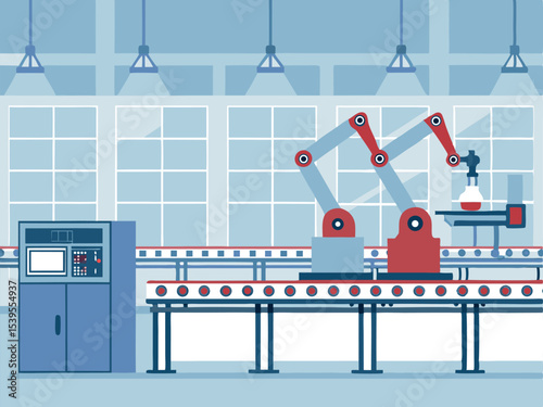 Technical Flat Vector of Sensor-Based Quality Control  