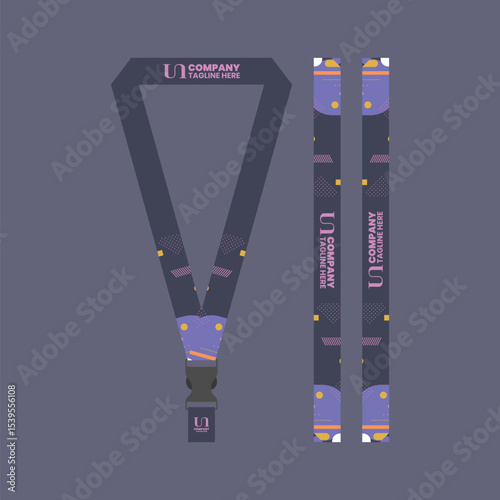 Corporate ID card lanyard with modern design