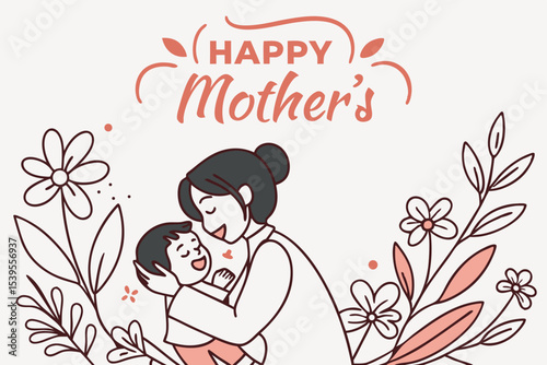 A heartwarming black and white graphic design for Mother's Day.