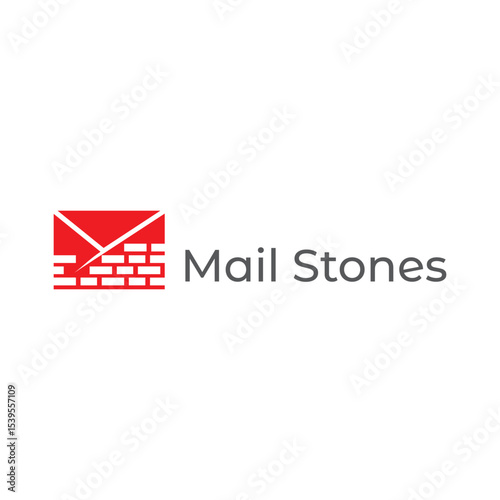 Modern Mail Stones logo design, perfect for delivery and logistics brands. Features sleek mail and stone elements symbolizing strength, reliability, and efficient communication.
