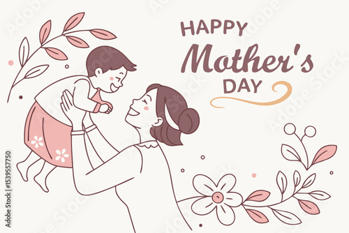 A heartwarming black and white graphic design for Mother's Day.