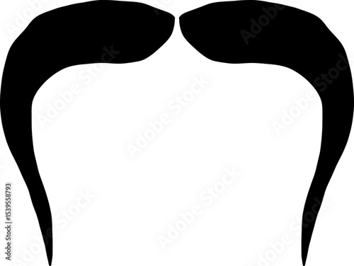 Moustache trendy styles. Mustache curly horseshoe imperial pencil english pyramid italian and vintage narrow french walrus brush male hipster modern fashion. Chevron vector.