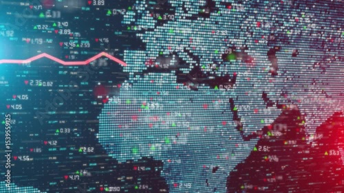 Global Recession Impact Stock Market Crash Trends Chart - Animation