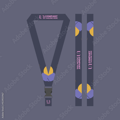 Corporate ID card lanyard with modern design