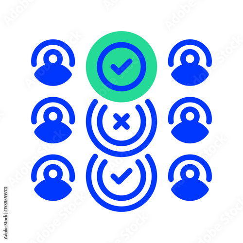 Group Voting line icon. linear style sign for mobile concept and web design. Outline vector icon. Symbol, logo illustration. Vector graphic