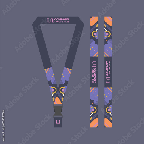 Corporate ID card lanyard with modern design