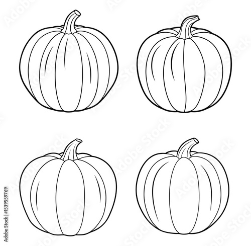 Pumpkin icon silhouette vector illustration ,Autumn Halloween or Thanksgiving pumpkin symbol