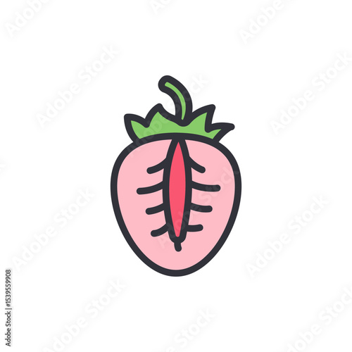 Halved Strawberry Fresh Fruit For Delicious Desserts And Healthy Snacking