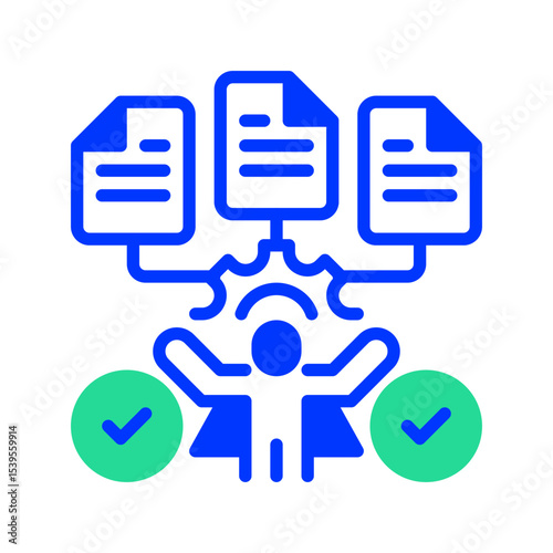 Multitasking line icon. linear style sign for mobile concept and web design. Outline vector icon. Symbol, logo illustration. Vector graphic