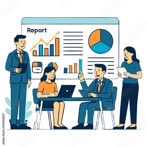 "Modern flat vector icon representing a freelancer working remotely. Features a person sitting with a laptop, surrounded by work-from-home elements like coffee, notes, and Wi-Fi symbol. Perfect for we