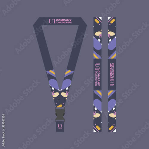Corporate ID card lanyard with modern design