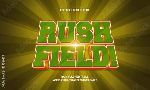 rush field editable text effect with a team and sport text style