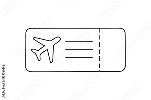 Boarding Pass continuous one line drawing minimalism design