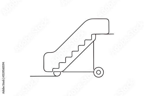 Boarding Stairs continuous one line drawing minimalism design