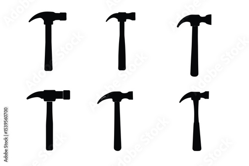 Collection of Hammer Silhouettes  Construction Tool Icons