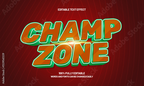 champ zone editable text effect with a team and sport text style