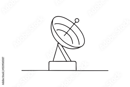 Ground Radar continuous one line drawing minimalism design